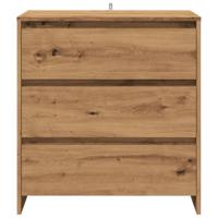 Dressoir 70x41x75 cm bewerkt hout artisanaal eikenkleur - thumbnail