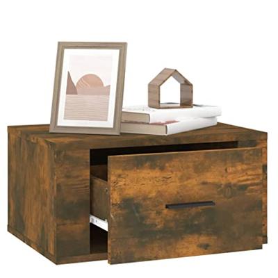 Nachtkastje wandgemonteerd 50x36x25 cm gerookt eikenkleurig