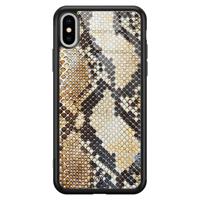 iPhone XS Max glazen hardcase - Golden snake - thumbnail