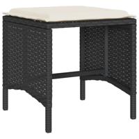 6-delige Loungeset met kussens poly rattan zwart - thumbnail