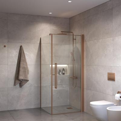 Douchecabine Sanivo Suno Helder Glas Met Geborsteld Brons Profiel (Alle Maten)
