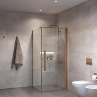 Douchecabine Sanivo Suno Helder Glas Met Geborsteld Brons Profiel (Alle Maten) - thumbnail