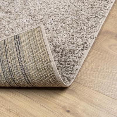 VidaXL Vloerkleed pamplona shaggy hoogpolig modern 160x160 cm beige - thumbnail