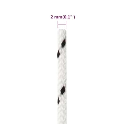 VidaXL Boottouw gevlochten 2 mmx100 m polyester wit