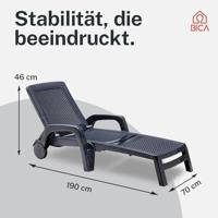 Ligbed Miami - antraciet - 70x190x46 cm - thumbnail