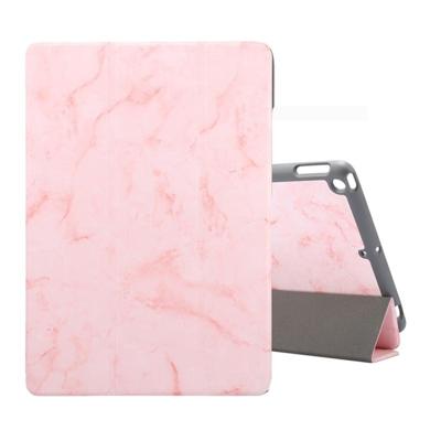 Voor iPad 10 2 inch marmer textuur patroon horizontale Flip lederen draagtas met drie-vouwen houder & Pensleuf & slaap/Wake-up functie (roze)