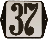Huisnummer naambordje standaard 15x12 cm nummer 37 - Warentuin mix - thumbnail