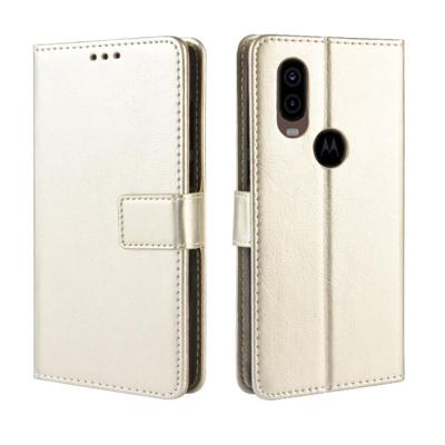 Retro Crazy Horse textuur horizontale Flip lederen draagtas voor Motorola MOTO One Vision met houder & kaartsleuven & fotolijstjes (goud) Retro Crazy Horse textuur horizontale Flip lederen draagtas voor Motorola MOTO One Vision met houder & kaartsleuven & fotolijstjes (goud)