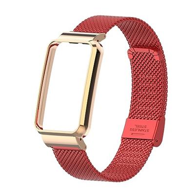 Milanese bandje met case - Rood - Xiaomi Smart band 7 Pro
