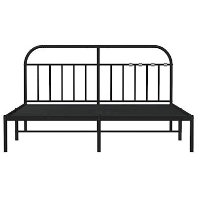 Bedframe met hoofdbord metaal zwart 180x200 cm Bedframe met hoofdbord metaal zwart 180x200 cm