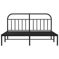 Bedframe met hoofdbord metaal zwart 180x200 cm - thumbnail