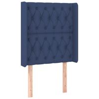 Hoofdbord met randen 93x16x118/128 cm stof blauw - thumbnail