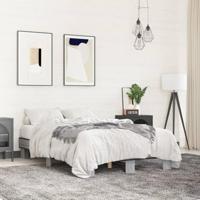 Bedframe bewerkt hout metaal grijs sonoma eiken 140x200 cm - thumbnail