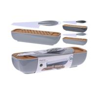 Excellent Houseware Broodtrommel + Houten Snijplank en Mes Assorti - thumbnail