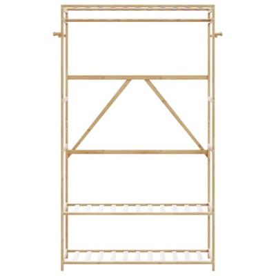 Kledingrek met schappen 110x40x175 cm bamboe