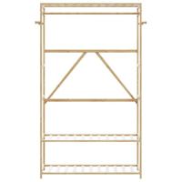Kledingrek met schappen 110x40x175 cm bamboe - thumbnail