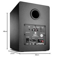 wavemaster CUBE NEO black - rek-luidsprekersysteem (50 Watt) met Bluetooth-streaming, digitale aansluiting en IR-afstandsbediening, actieve boxen, gebruik voor TV/Tablet/Smartphone, zwart (66380) - thumbnail