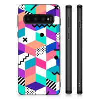 Samsung Galaxy S10 Grip Case Blokken Kleurrijk - thumbnail