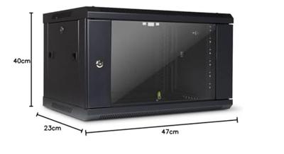 Inter-Tech SMA-6406 rack 6U Wandrek Zwart - thumbnail