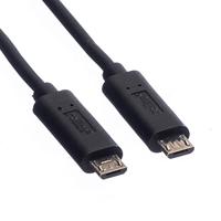 ROLINE USB 2.0 Oplaadkabel, Micro B M/M, zwart, 0,3 m - thumbnail