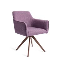 Jesper Home Draaibare Eetkamerstoel 'Hofu' Turn Brown, kleur Violet Daisy - thumbnail