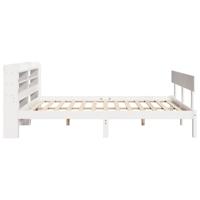 Bedframe zonder matras massief grenenhout wit 140x200 cm - thumbnail