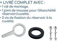 Pull-down spoelmechanisme - ROUSSEAU - NF-gecertificeerd - Krachtige stroomsnelheid 3,5 l/s - Verstelbaar 255-455 mm - thumbnail