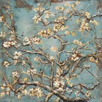 Schilderij - metaalschilderij -Lente bloesem 100x100cm - thumbnail