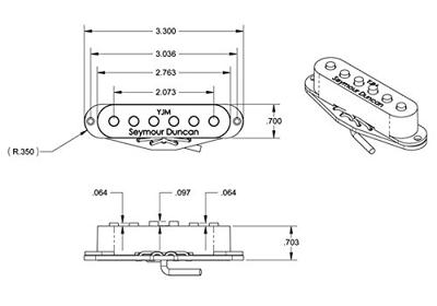 Seymour Duncan STK-S10B YJM Fury Strat Bridge Pickup Black Yngwie Malmsteen signature gitaarelement