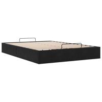 Ottoman bedframe zonder matras 160x200 cm fluweel zwart - thumbnail