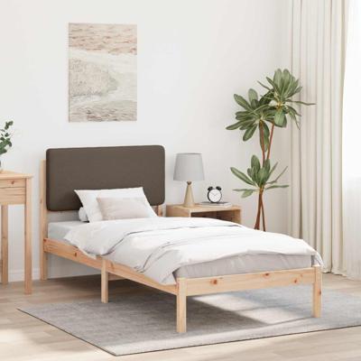 Bedframe met Gevoerd Hoofdgedeelte Taupe 90 x 190 cm