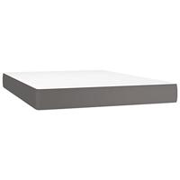 Boxspring met matras en LED kunstleer grijs 140x200 cm - thumbnail