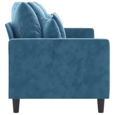 Driezitsbank 180 cm fluweel blauw