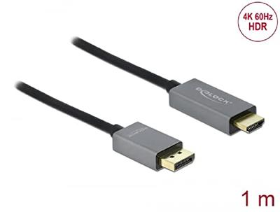 Delock 85928 Actieve DisplayPort 1.4 naar HDMI-kabel 4K 60 Hz (HDR) 1 m