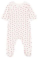 Babysweater van velours met hartjes PETIT BATEAU wit - thumbnail