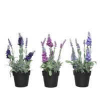 Decoratieve plant 25 cm PVC Lavendel - thumbnail