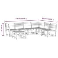 7-delige Loungeset massief grenenhout wit - thumbnail