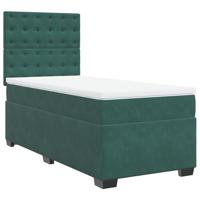 Boxspring met matras fluweel donkergroen 100x200 cm - thumbnail