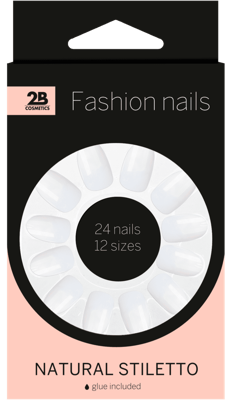 2B Nails Natural Stiletto