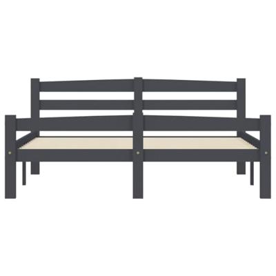 Bedframe massief grenenhout donkergrijs 120x200 cm
