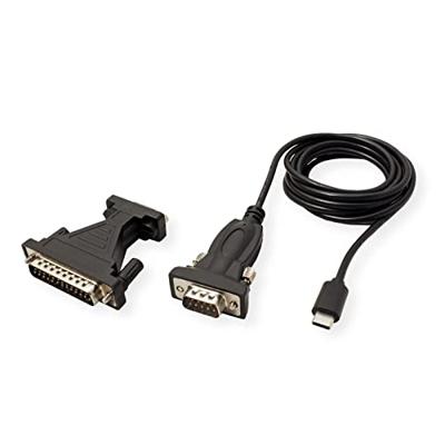 VALUE USB - Seriële Converter kabel, type C - RS232 , zwart, 1,8 m