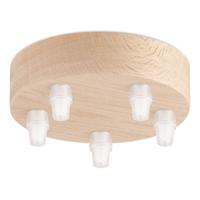 Planfondkap 5L - Houten - Lamponderdeel - ø12 x 5 cm - Rond - Ontworpen voor plafondlampen, hanglampen - thumbnail