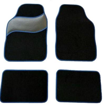 Universele automatten zwart met blauw - 4-delig