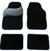 Universele automatten zwart met blauw - 4-delig - thumbnail