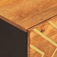 Salontafel 100x54x40 cm massief mangohout bruin en zwart - thumbnail