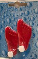 Universele handdoekhaken zelfklevend (setje van 2) voeten rood - thumbnail