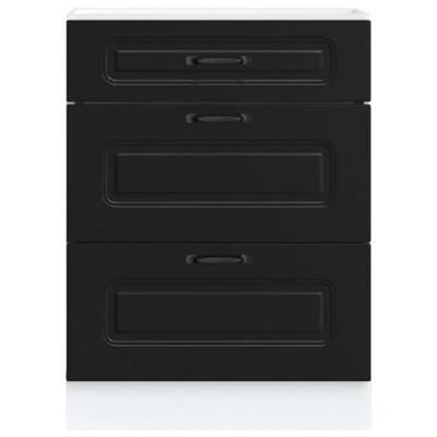 Keuken onderkast Kalmar bewerkt hout zwart Keuken onderkast Kalmar bewerkt hout zwart