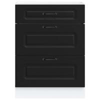 Keuken onderkast Kalmar bewerkt hout zwart - thumbnail