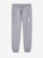 Joggingbroek van molton jongens grijs - thumbnail