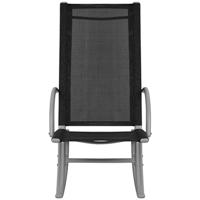 Tuinschommelstoelen 2 st staal en textileen zwart - thumbnail